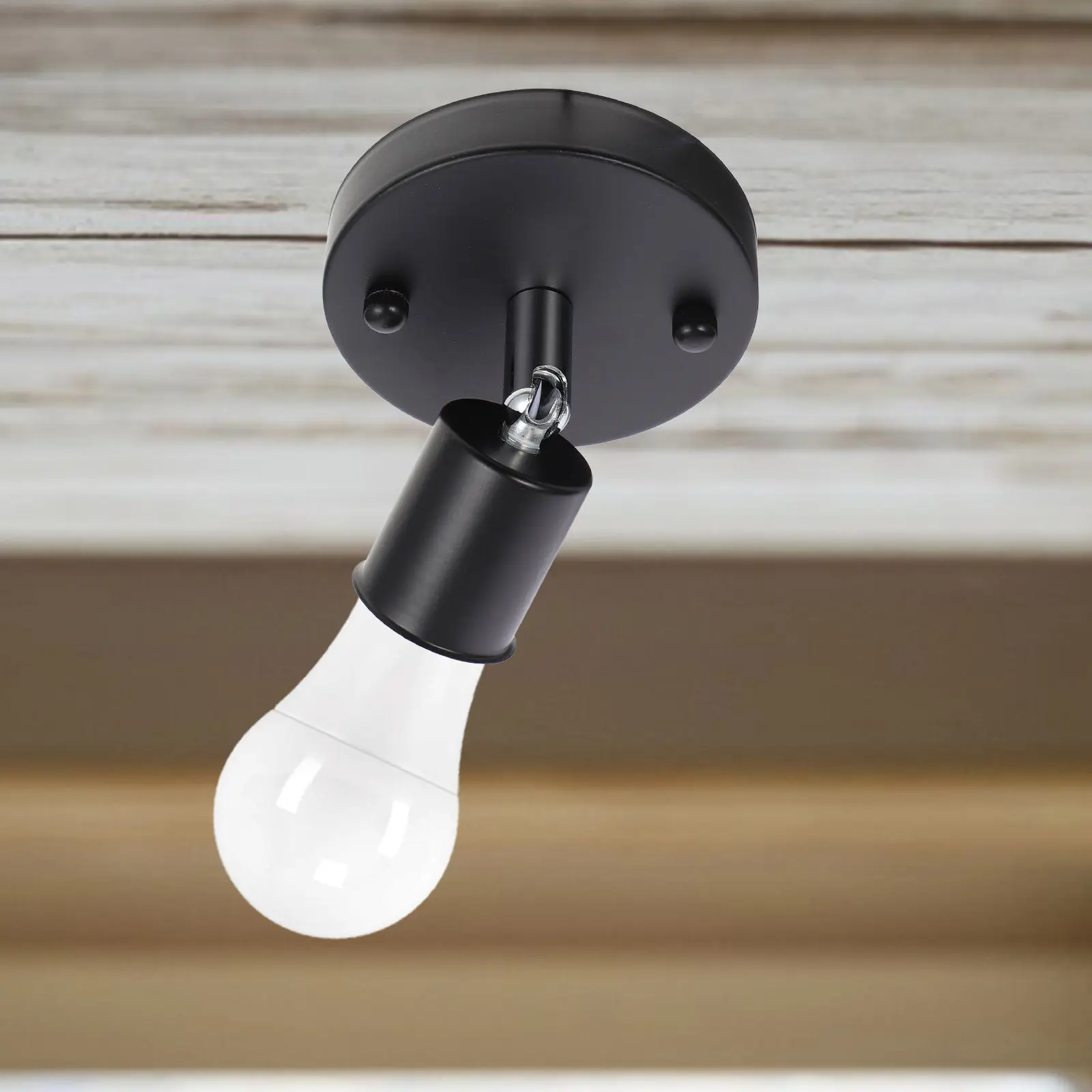 E27 Thread Lamp Holder 180 Degree Rotating Wall Light Base Holder Industrial Style Adjustable Light Bulb Socket Ceiling Bulbs