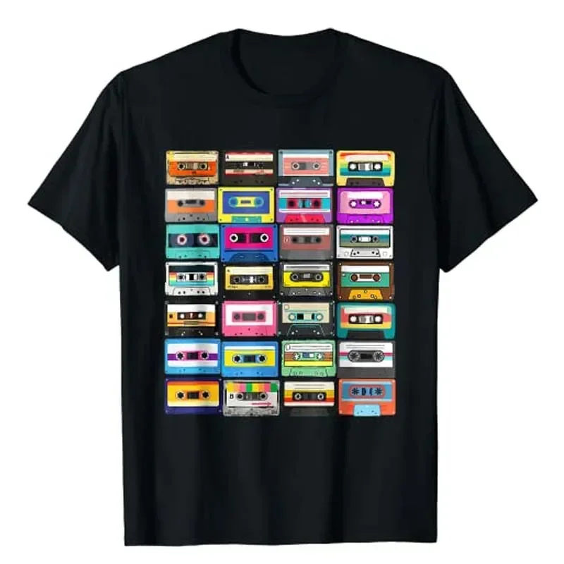 Cassette Mixtape Retro Music Vintage Graphic T-Shirt Funny 80S 90S Retro Style Costume Humorous Party Tee Y2k Top