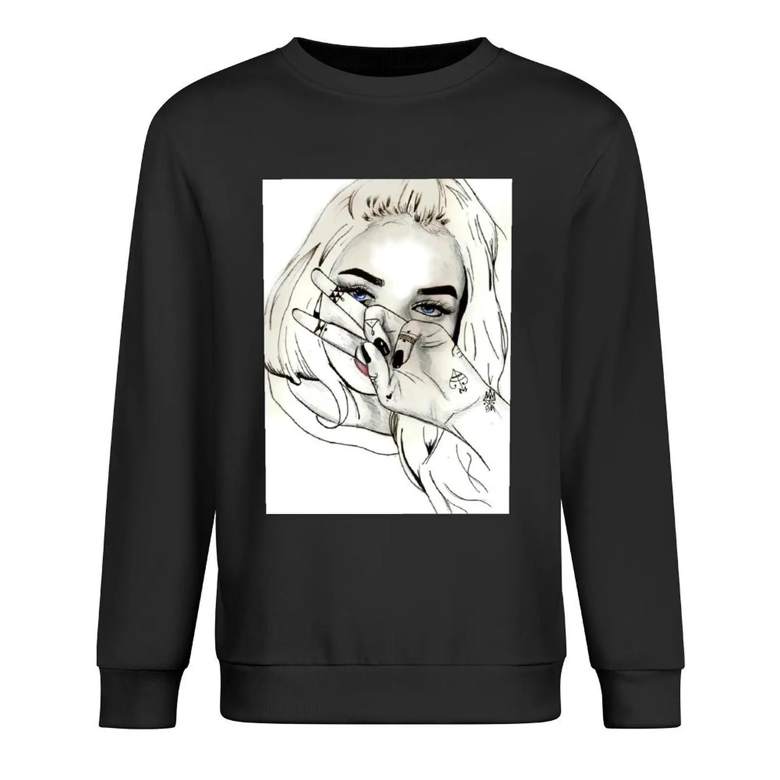 Pia Mia Pen Drawing Pullover fashion men blouse male clothes korean autumn clothes pullover