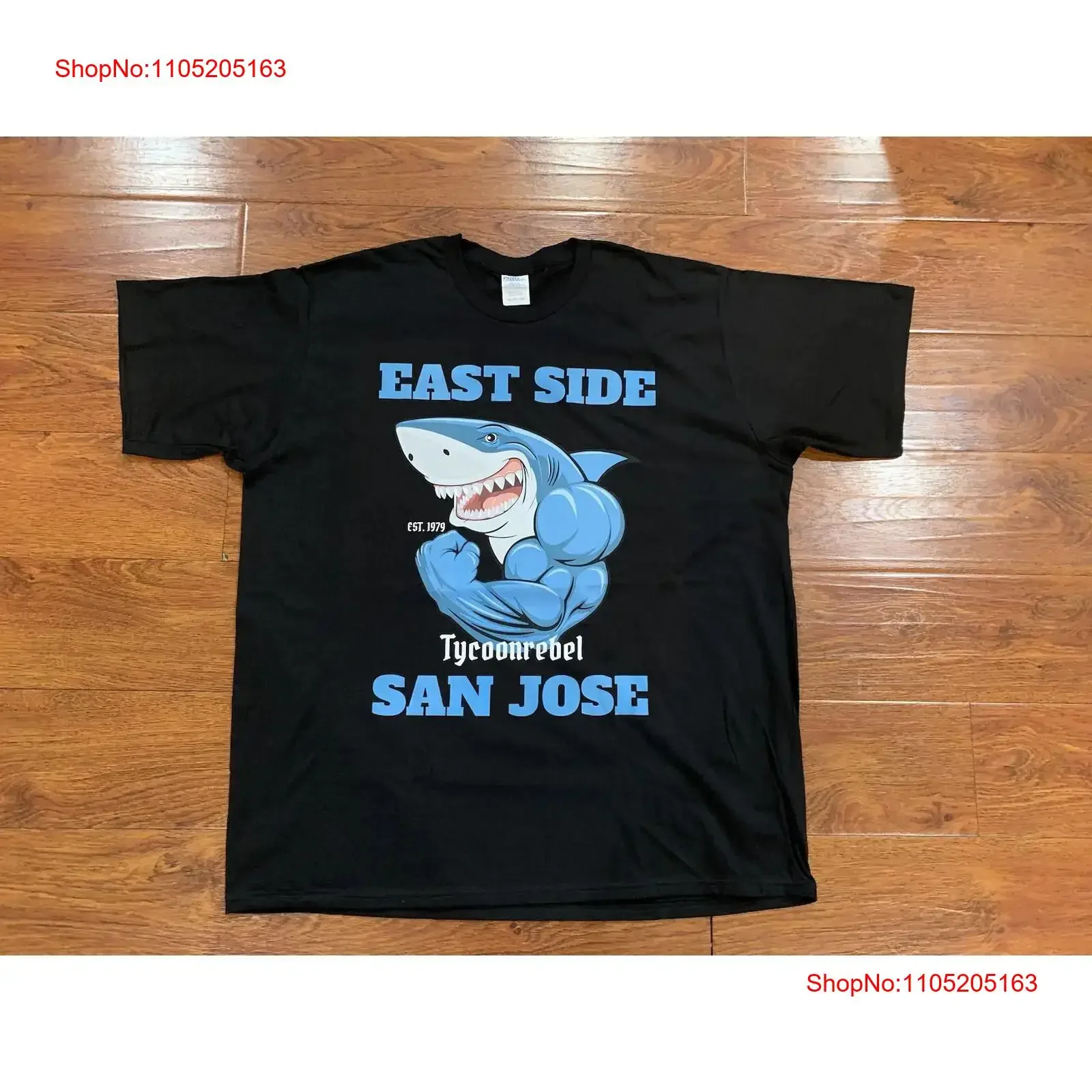 

SHARK EAST SIDE SAN JOSE TYCOON REBEL TYCOONREBEL 1979, МУЖСКАЯ ФУТБОЛКА XXL NWT, винтажная, растянутая, дышащая, слегка