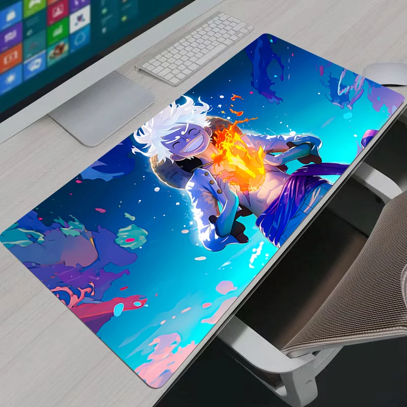 Tappetino per mouse per computer Tappetini per mouse per giocatori Tappetino per mouse da gioco di grandi dimensioni Tappetini per mouse XXL One Piece Rufy Desk Mause Pad Tappeto per tastiera e mouse