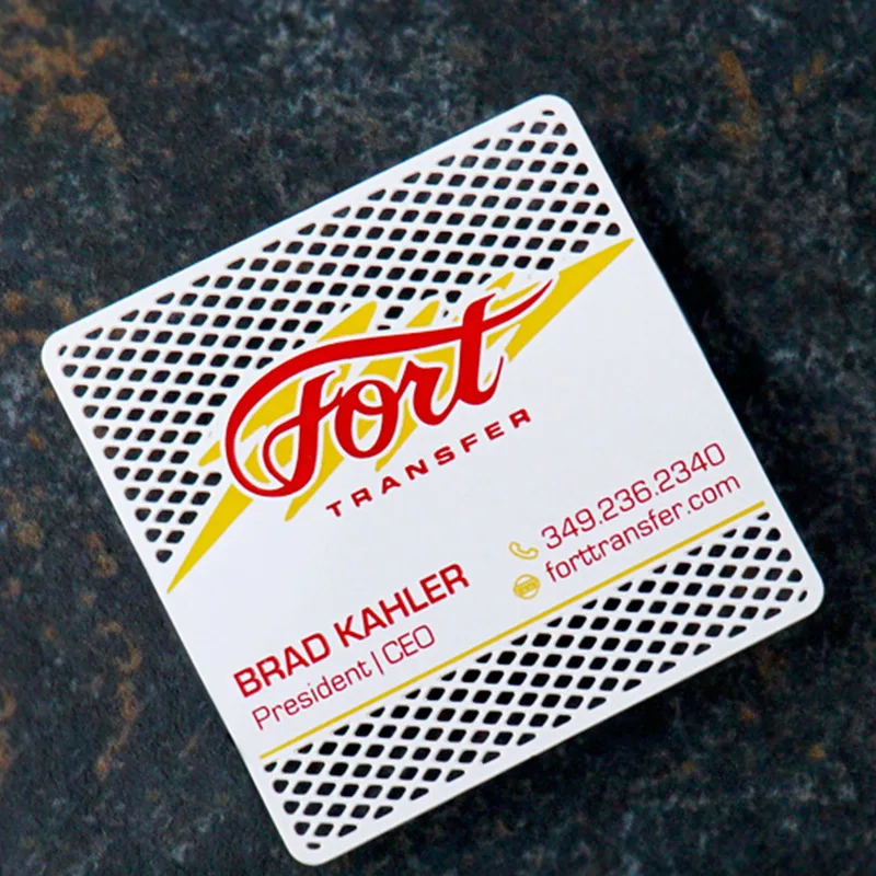 Customized. Customized Square Hollow Metal Business Card Stainless Steel Color Plated Printing Personalized Card VIP Card