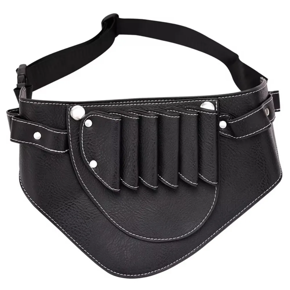 

PU Leather Hairdressing Tools Bag Shoulder Belt Adjustable Waist Barber Tools Waist Pack Durable Waist Belt Barber Tools Bag