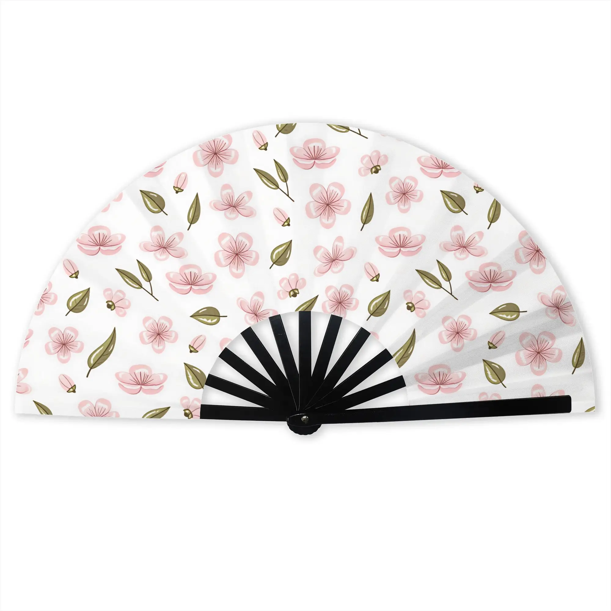Cherry Blossom Japan Floral  Portable Pocket Fan Travel  Folding Fan Chinese Dance Cooling Handheld Fans
