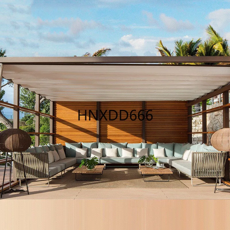 Outdoor sofa European rattan garden combination