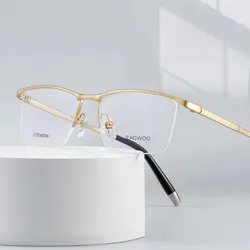 Pure Titanium Eyeglasses Frame Men Optical Prescription Spectacle Sports Designed Glasses For Wide face