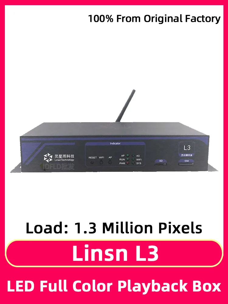 

Linsn L3 Asynchronous Playback Box RGB Full Color Module Sending Card System LED Display Screen Wifi USB Port Video Controller