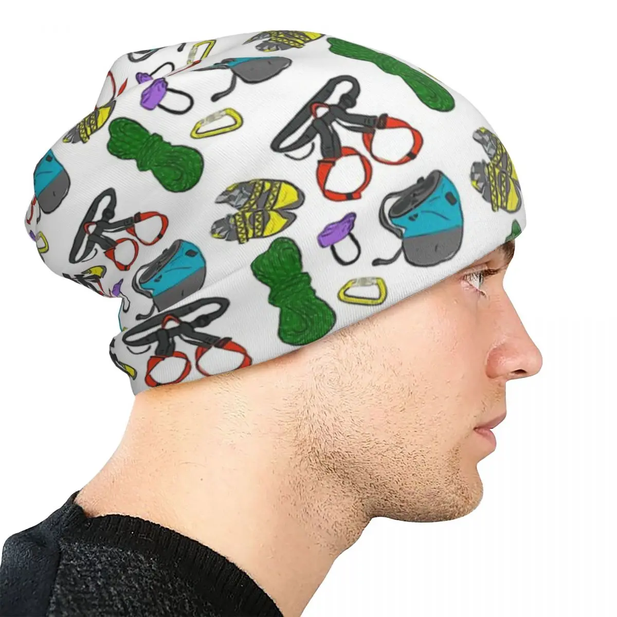 Rock Climbing Bonnet Hats Men's and Women's Fashionable Knitting Rock Climbing Equipment Design Pattern Skullies Beanies Caps