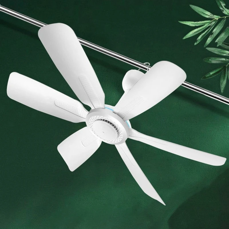 Ceiling Fan 220v 20W Mini Energy Saving Electric Hanging Fans White 45cm No Light for Dorm Wall Pavilion with Switch