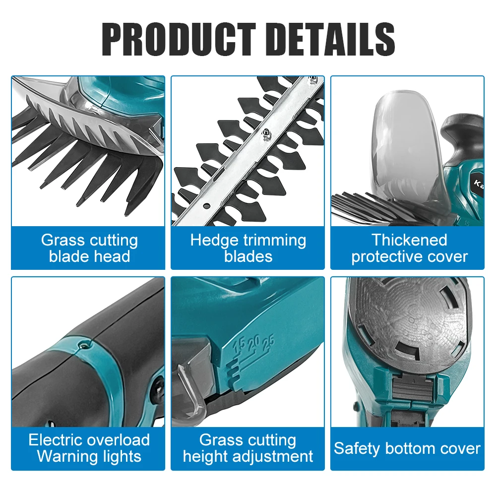 Kamolee 2 في 1 أداة تشذيب التحوط الكهربائية 20000 دورة في الدقيقة شجيرة الحديقة اللاسلكية إزالة الأعشاب الضارة تشذيب جزازة العشب المنزلية #6