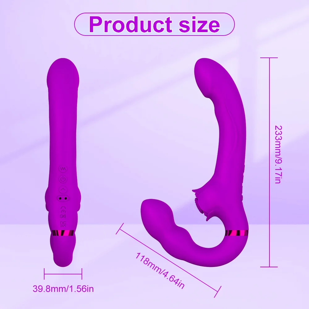 Lesbian Strapless Strap-on Double Dildo Vibrator Sex Toys for Adults Women Strap On Remote Control Female G-spot Vagina Massager