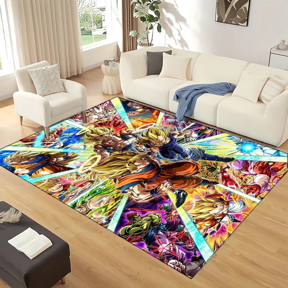 3D D-Dragon B-Ball Style Vintage Anime Large Area Rug – Non-Slip Soft Carpet for Living Room, Bedroom, Gaming Room & Doormat