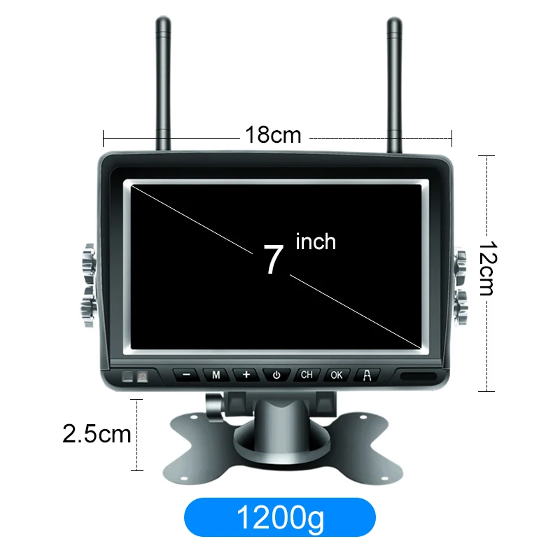 2CH AHD Wireless Truck DVR Car Monitor 7 Inch Night Vision Reverse Backup System Camera Video Recorder For Bus RV