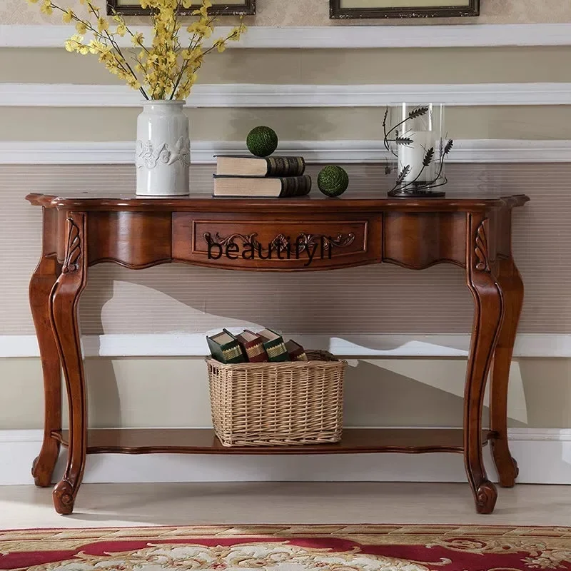 

ss8350 American solid wood porch cabinet entry sofa backrest several semicircles corridor aisle decorative strip for table