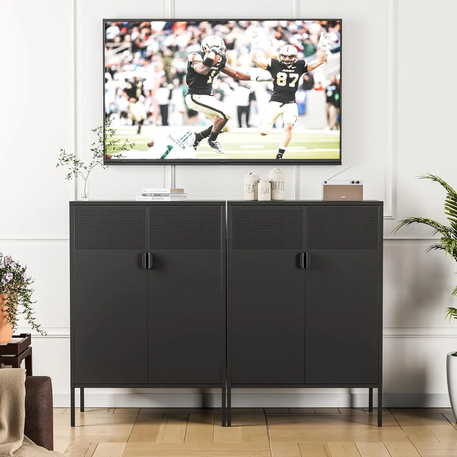 Черный металлический 3-х уровневый шкаф для хранения с полками, стальной шкафчик для дома, офиса, кухни, кафе-бара