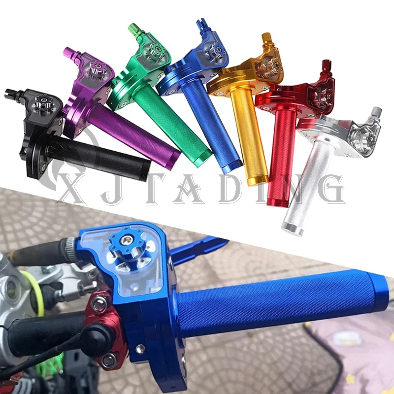 

Universal Motorcycle 22mm CNC Aluminum Throttle Twist Grips Handlebars For Pit Dirt Bike Motocross Moped Scooter ATV Accessories