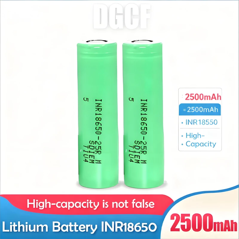

Lithium Ion Battery INR 18650 25R 2500 MAh 20A for Samsung 25R High Current 3.7V