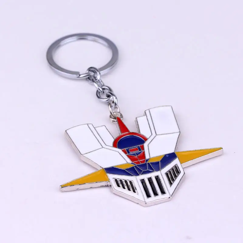 Anime Comic Mazinger Z Pendant Keychain UFO Liantaisha Robot Grendizer Logo Keyring for Men Car Bag Jewelry Accessories