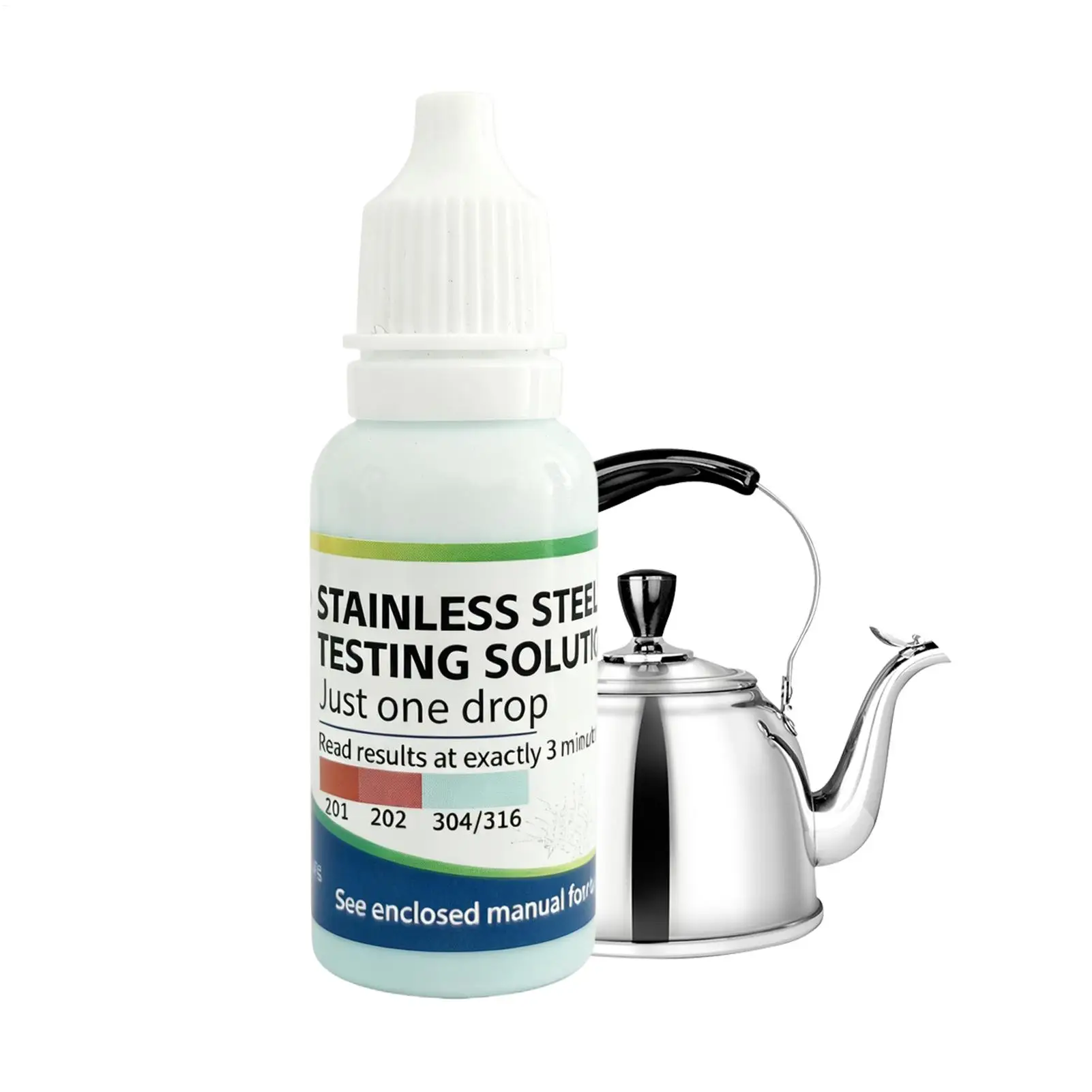 15ml Stainless Steel Test Liquid Reagent Manganese Detection Portable 304 Stainless Steel Testing Liquid for Metal 201/202/301