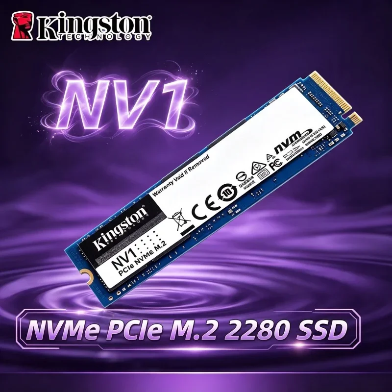 SSD Interno Kingston NV1 NVMe PCIe M.2 2280 de 250GB, 500GB, 1TB para Upgrade Diário de PCs de Escritório, Notebooks e Desktops