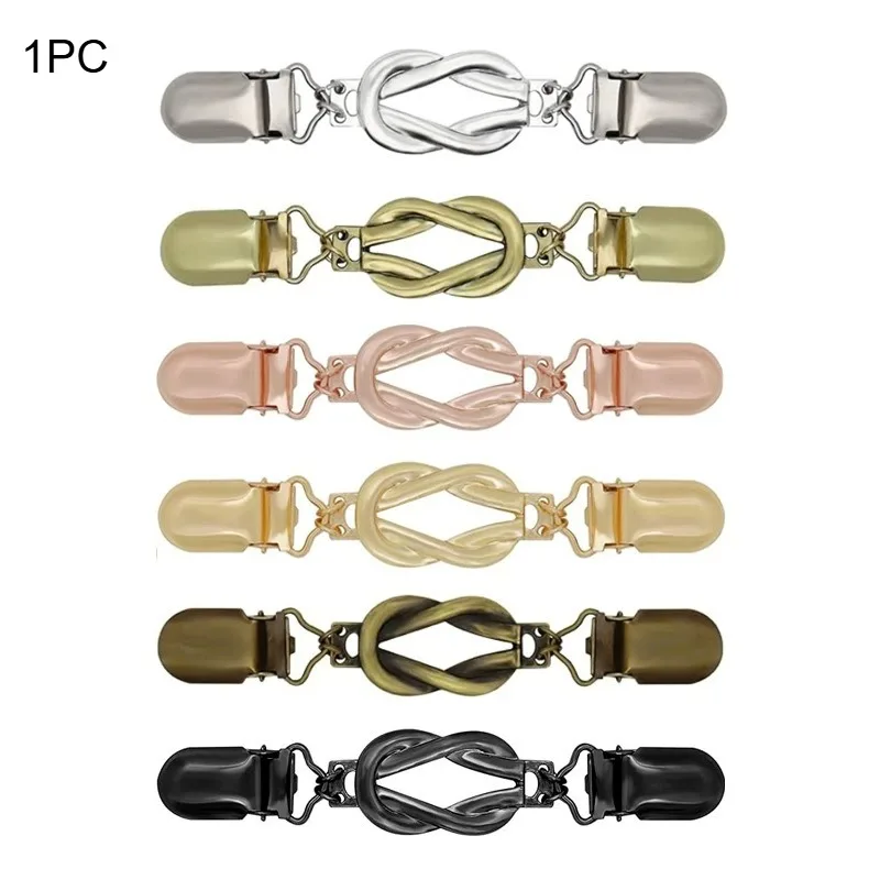 1PC Retro Women Cardigan Sweater Blouse Shawl Clips Shirt Collar Flower Pattern Duck Clip Clasps Fashion Clothing Accessories