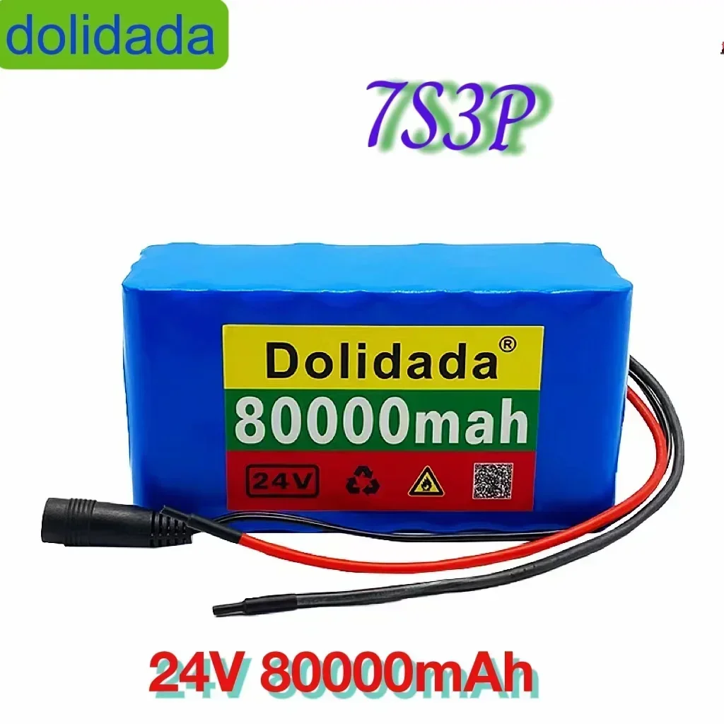 18650-Batterie au Lithium-Ionen 24v 7 s3p 80ah/80000mah, gießen vélo et Roller électrique, avec bms