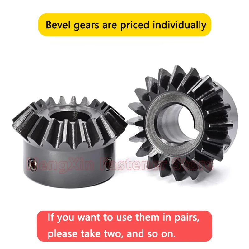 1pcs 1:1 Bevel Gear 2/2.5/3Mod 20/25/30 Teeth 90 Degrees Meshing Angle Steel Gear 2/2.5/3 Module 20T 25T 30T Bore 8mm-35mm