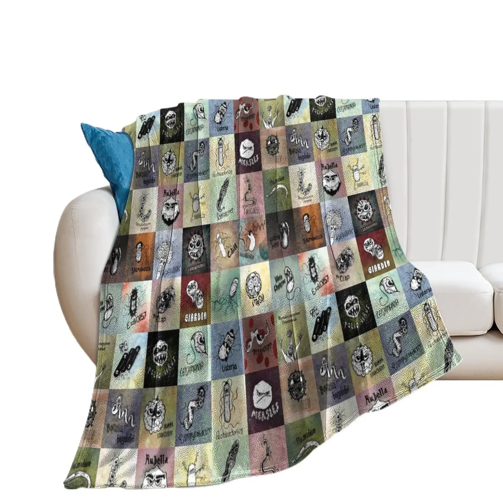 Pathogens - gotta catch them all? Throw Blanket Summer Hairys Blankets