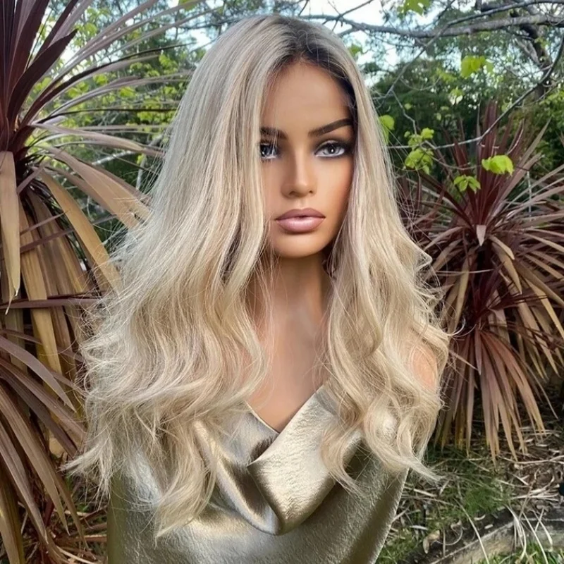 

Синтетические парики Мода Ombre Светло-русый длинный объемный парик Женский модный парик с кружевным верхом высокой плотности для женщин Ежедневные вечерние б/у