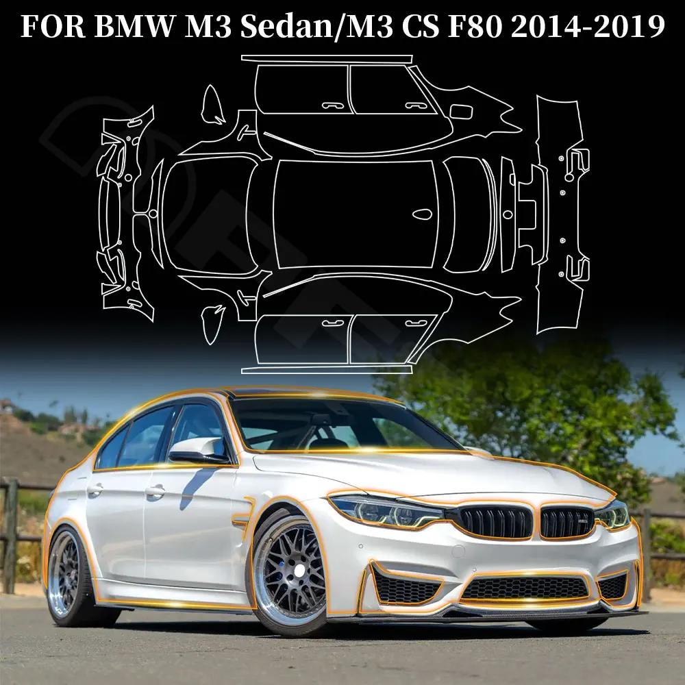 

Pre-Cut Paint Protection Film for BMW M3 Sedan CS F80 2014-2019 Clear Kit PPF TPU Transparent Car Body Cover Sticker Decoration