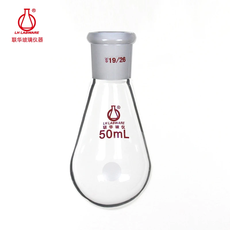 

LH LABWARE Eggplant shaped flask (thick walled), Thick glass tube, Handmade mold blowing, 5mL-100mL, Borosilicate glass, LH-12