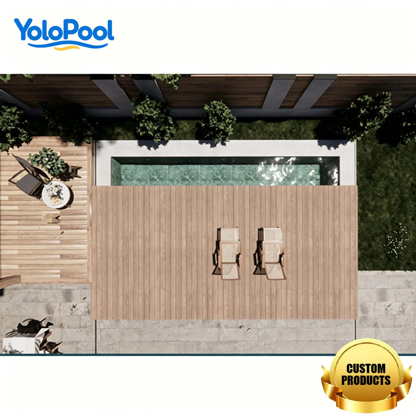 Premium Swimming Pool Safety Cover Custom Accessories Bundle Stainless Steel & WPC 2-Year Warranty Customizeable
