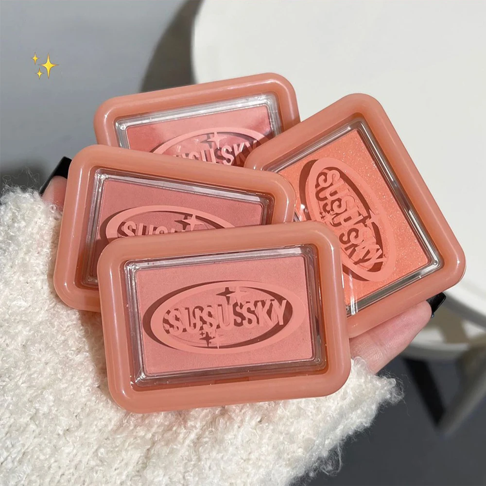 1/2/3PCS Shimmer Blush Student Block Super Translucent Blush Square Blush Gesichts-Make-up Essential Natural Blush Verbessert den Hautton