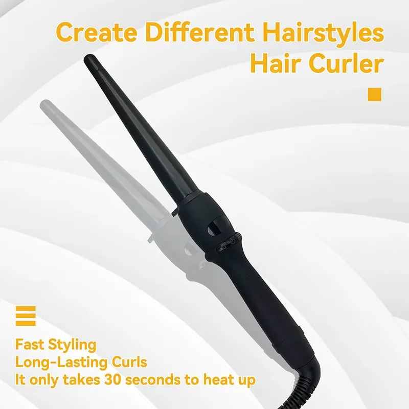 Professional Professional Cone Shape Ceramic Hair Curler Iron Curling Wand Rollers Waver Styling Tools Style Quick Heat Electric Curly - Aliexpress Deal