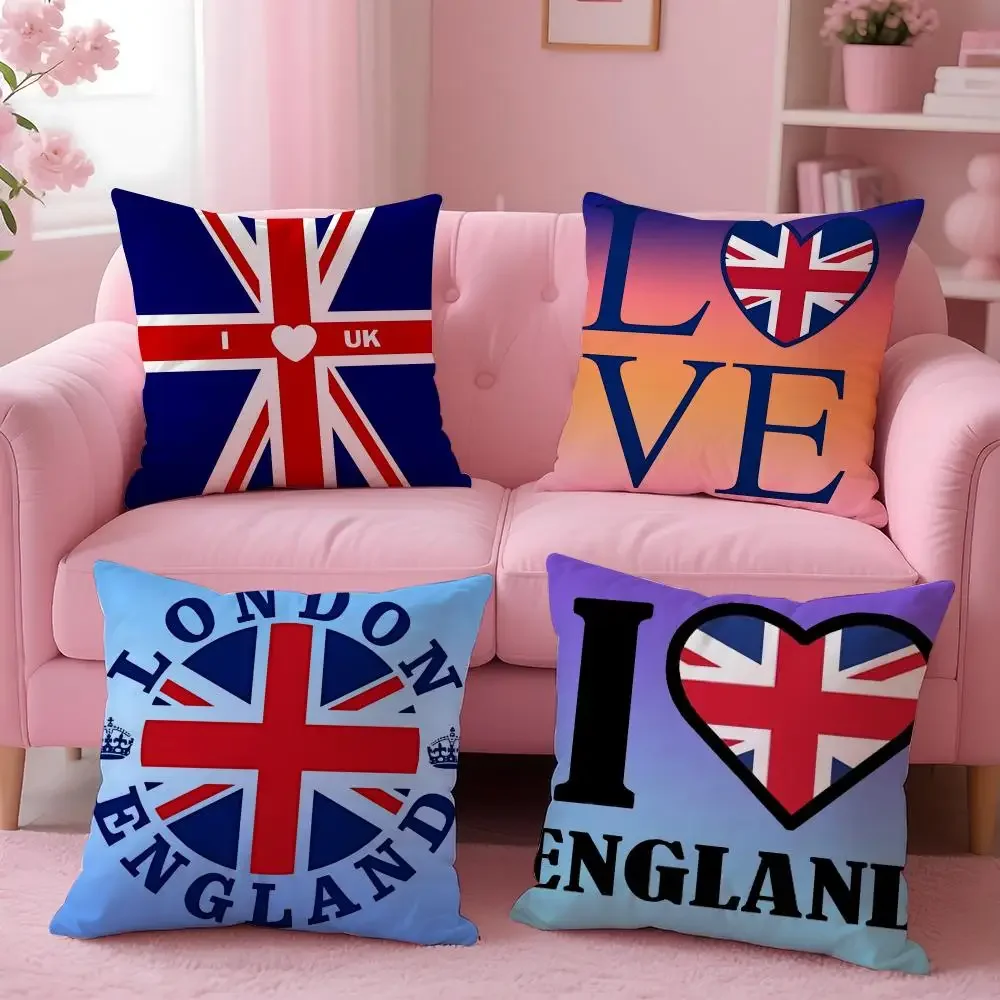 England ENG flag Double-sided Printed pillow cover Short plush Suitable living rooms bedrooms sofas throw cushion cover