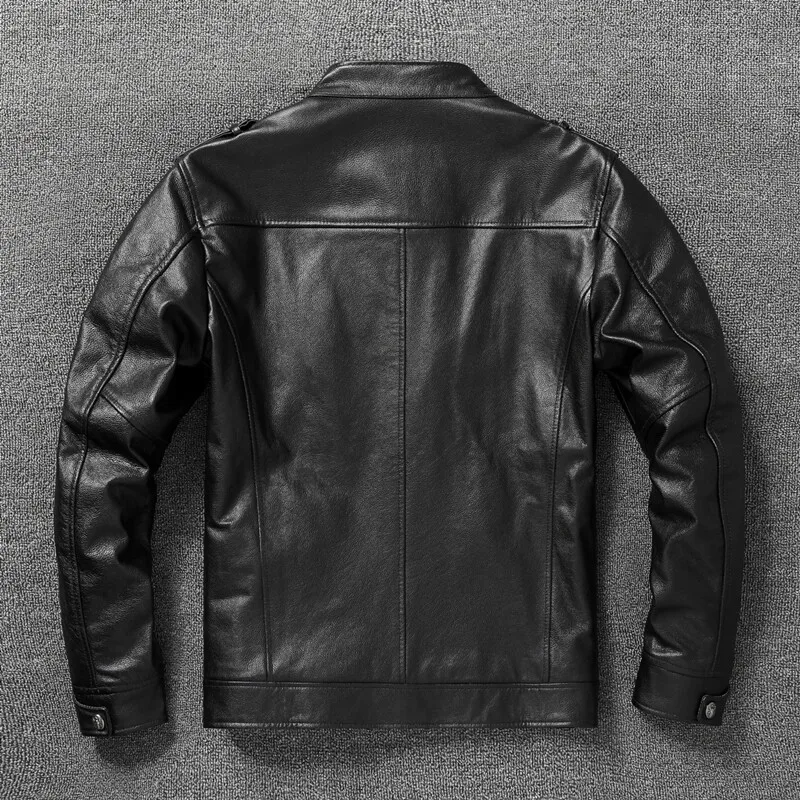 Genuine Leather Man Jackets Slim Soft Cowhide Jackets Streeetwear Fall Fashion Leather Coat Mens Clothing Special Offer view 2