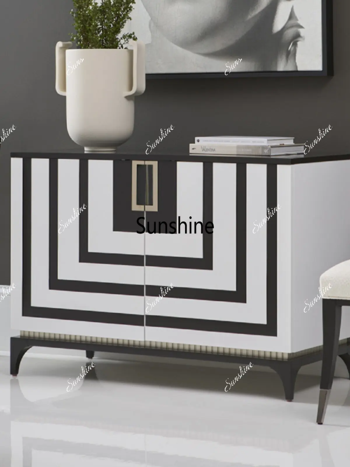 

Italian light luxury creative dining side cabinet fashion living room decoration cabinet