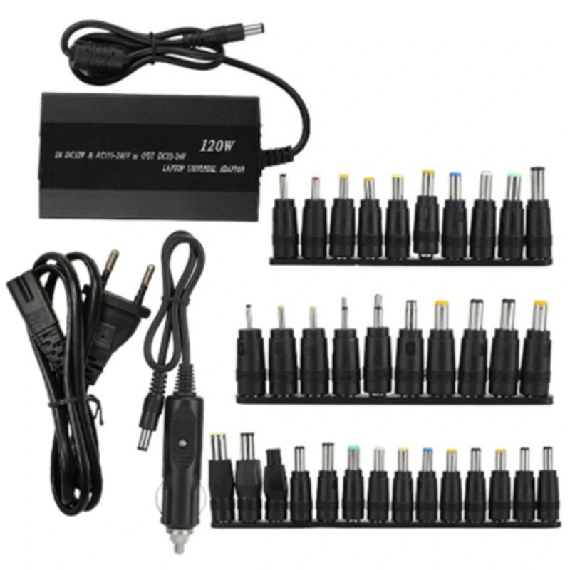 

Retail Universal 120W 34 Tips Car Home Charger Power Supply Adapter for Laptop Notebook EU Plug