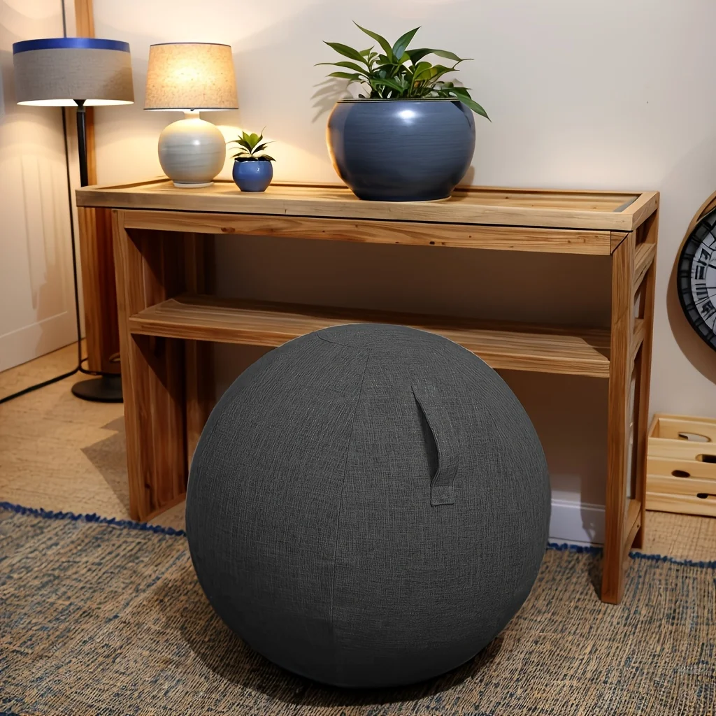 Fitness Ball Chair with Fabric Cover (25 Inches/65 Cm) Pilates Yoga Ball Chair, Suitable for Home Office Desks Pregnancy Ball
