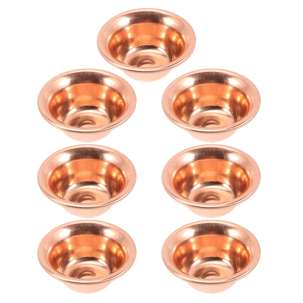 

7Pcs Copper Prayer Bowl Set Tibetan Ritual Offering Dishes for Meditation Yoga Incense Holder Decorative Centerpiece