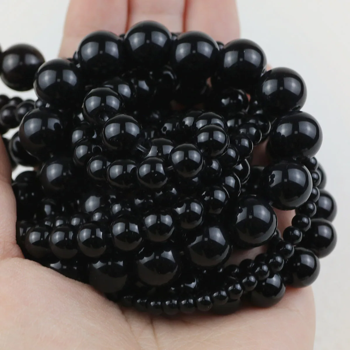 Natural Black King Kong Stone Loose Spacer Round Beads For Jewelry DIY Handmade Bracelet Earrings Accessories 4/6/8/10/12mm