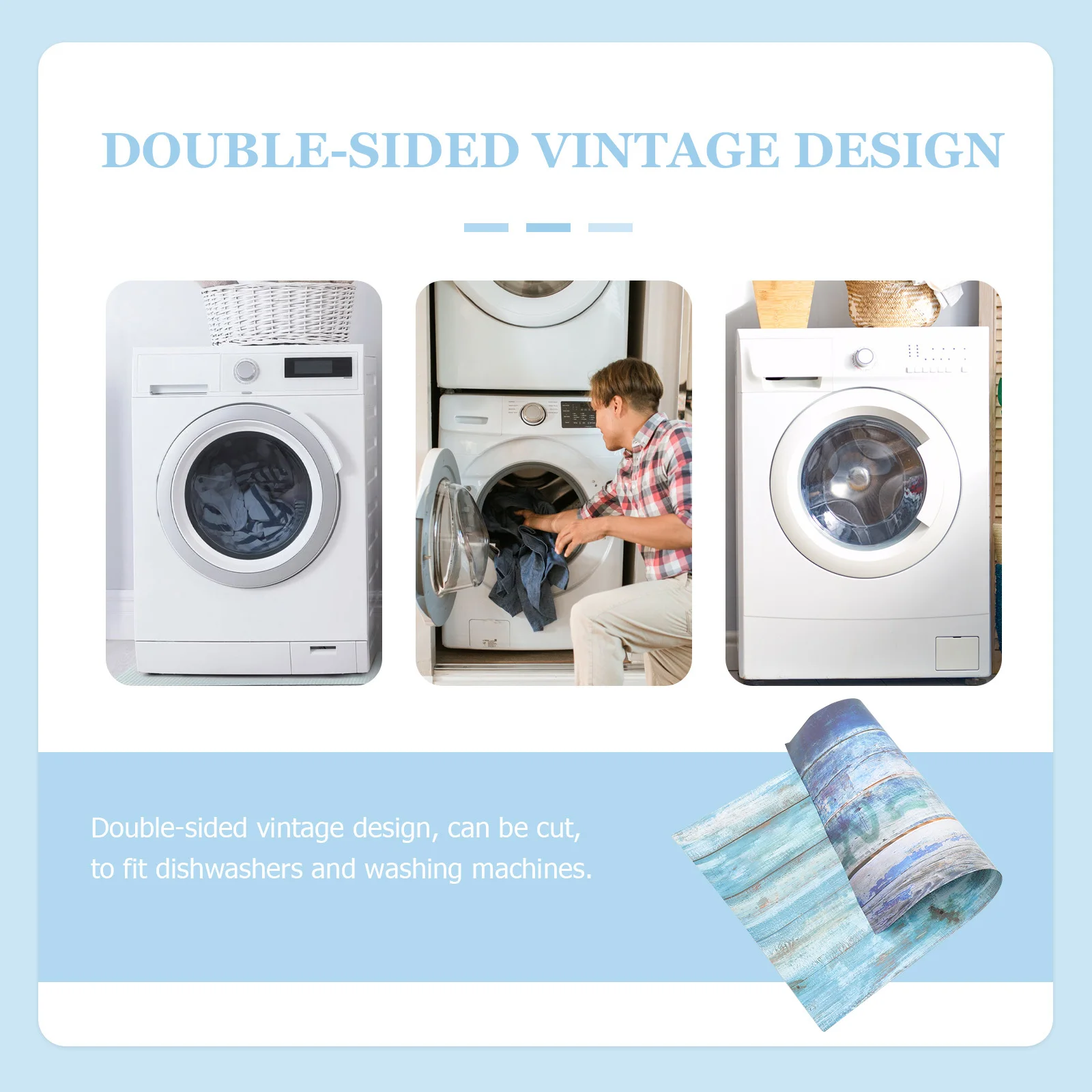 

Vintage Style Removable Wood Grain Sticker for Fridge Dishwasher Cabinet Door Cover Decorative Kitchen Appliance Wrap