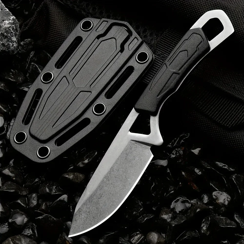 New Outdoor Tactical Small Straight Knife 5CR15 Steel Self-Defense Fixed Knife with K-Sheath Rescue Survival Multipurpose Knife