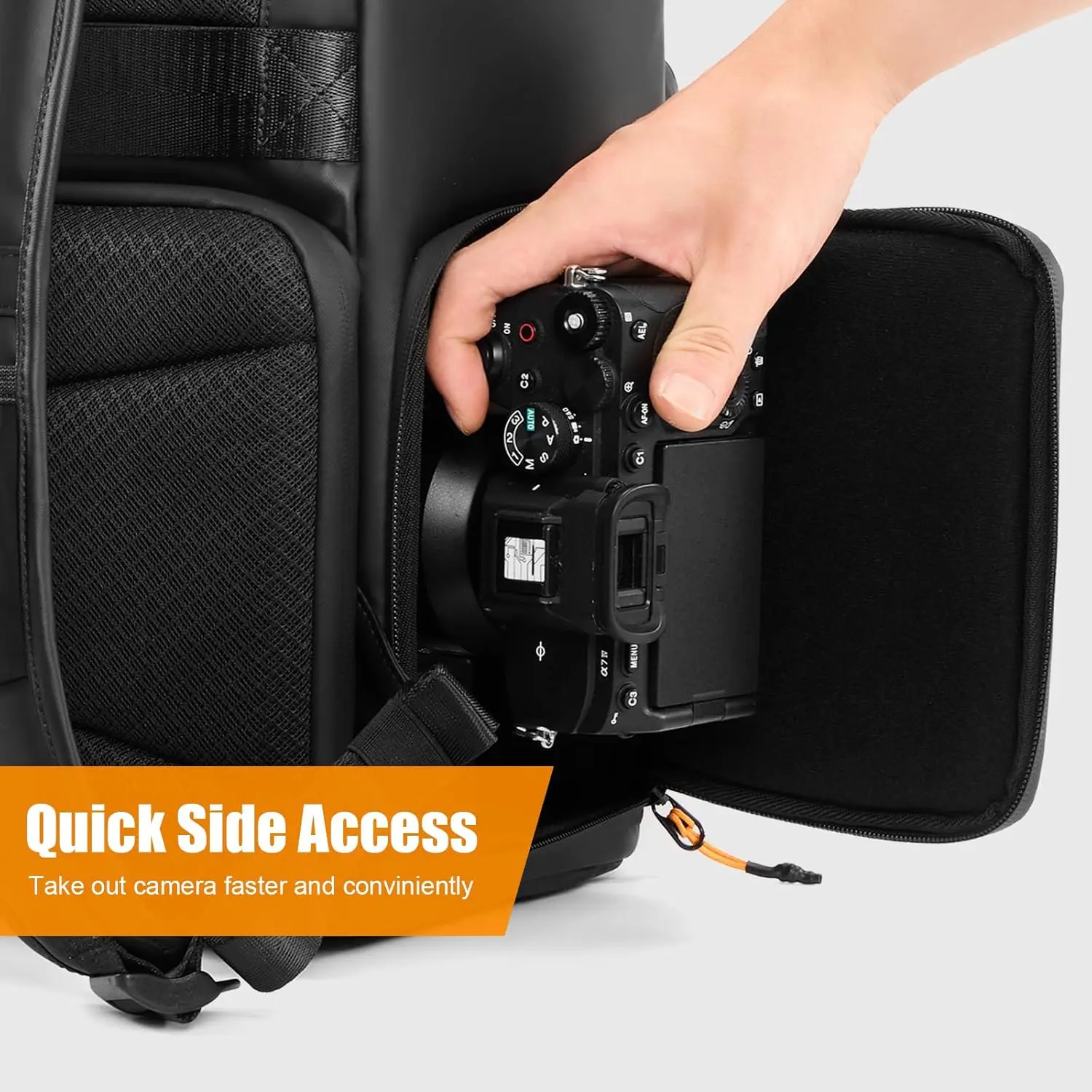 حقيبة ظهر احترافية للكاميرا مع حامل ثلاثي القوائم، وحجرة بدون طيار والكمبيوتر المحمول، وحقيبة DSLR/SLR/بدون مرآة لكاميرات Canon/Nikon/ #3