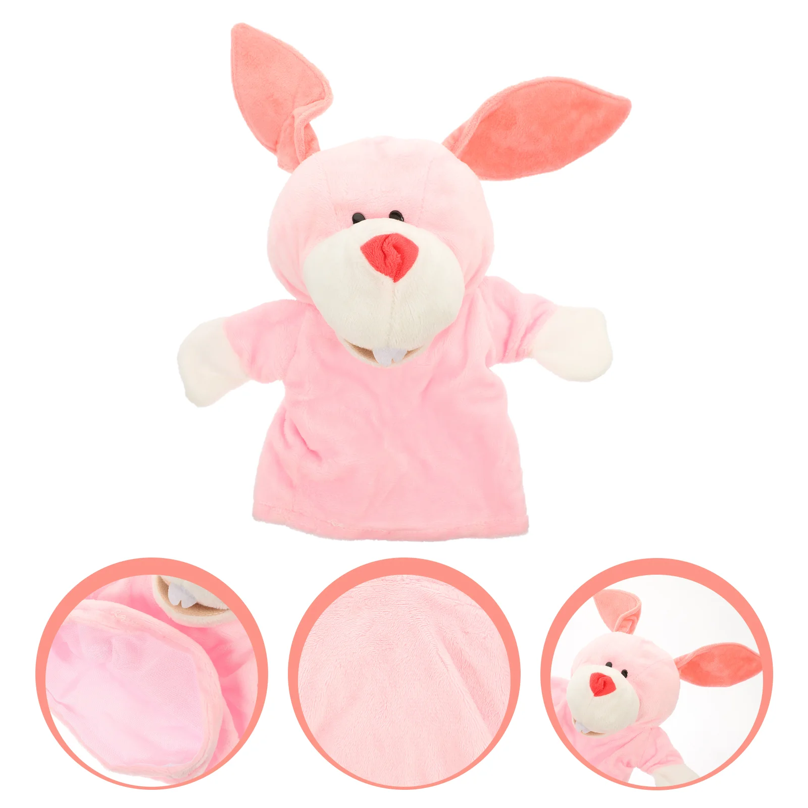 หุ่นมือการศึกษาของเล่นบ้าน Interactive Plush Bunny ของเล่นเด็กหุ่นนิ้วมือ