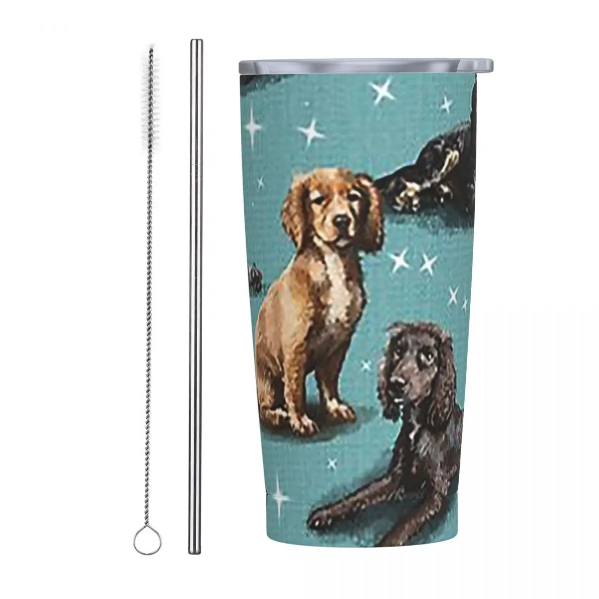 The Cocker Spaniel Stainless Steel Tumbler Vacuum Insulated Mug Thermal Cold Bottle Straws With Lid 20oz