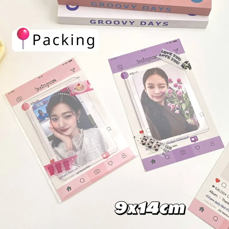 10Pcs Korean Ins Cute Creative Dialog Page Window Card Background Paper Kpop Star Photo Card Packaging DIY Decoration Materials