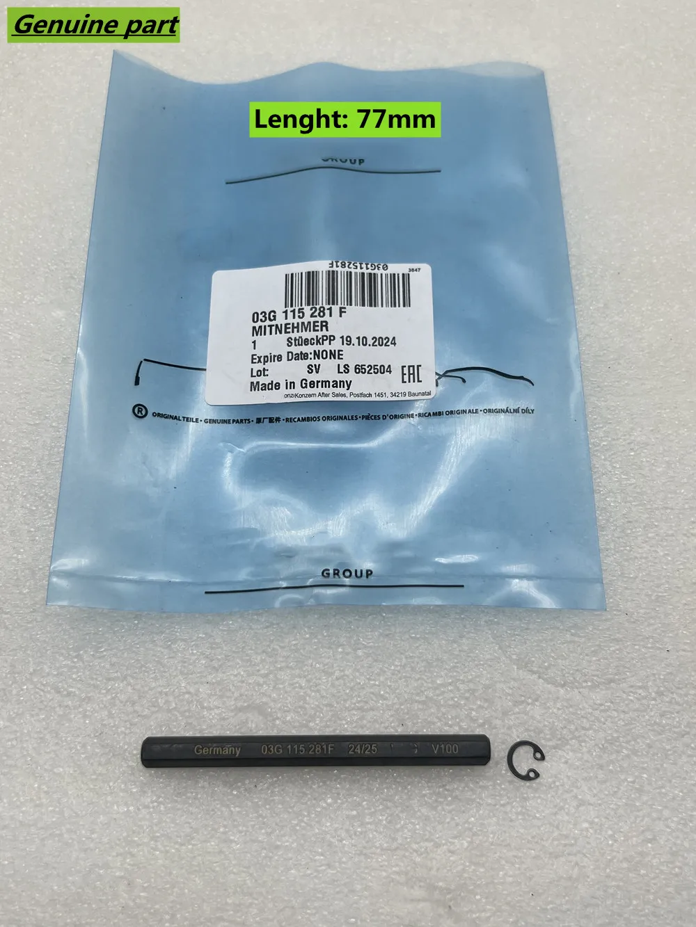 

Оригинальный шестигранный шпонок-фиксатор балансирного вала масляного насоса OEM 03G115281F с кольцом 77 мм для VW, Seat, Skoda, Audi 2.0 TDI