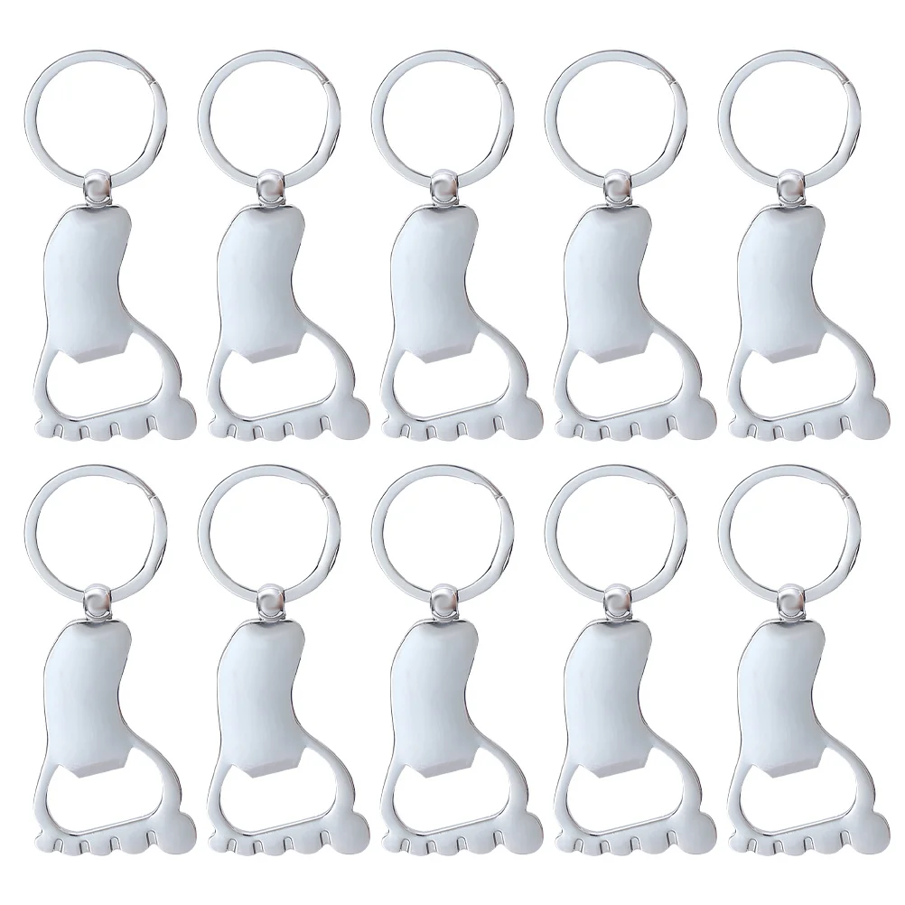 10 Pcs Foot Bottle Opener Communion Details for Guests Custom Wedding Gifts X Lots Christening Keychain