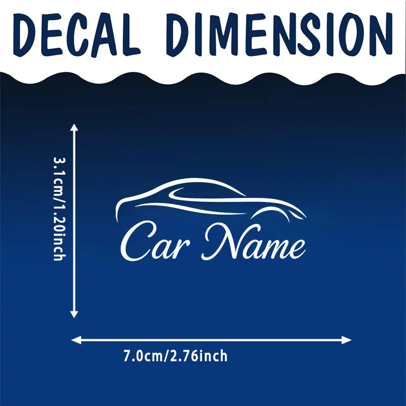 Custom Name Sports Car Silhouette Vinyl Sticker Waterproof Decal for Car Mirror Window Laptop Bottle Phone